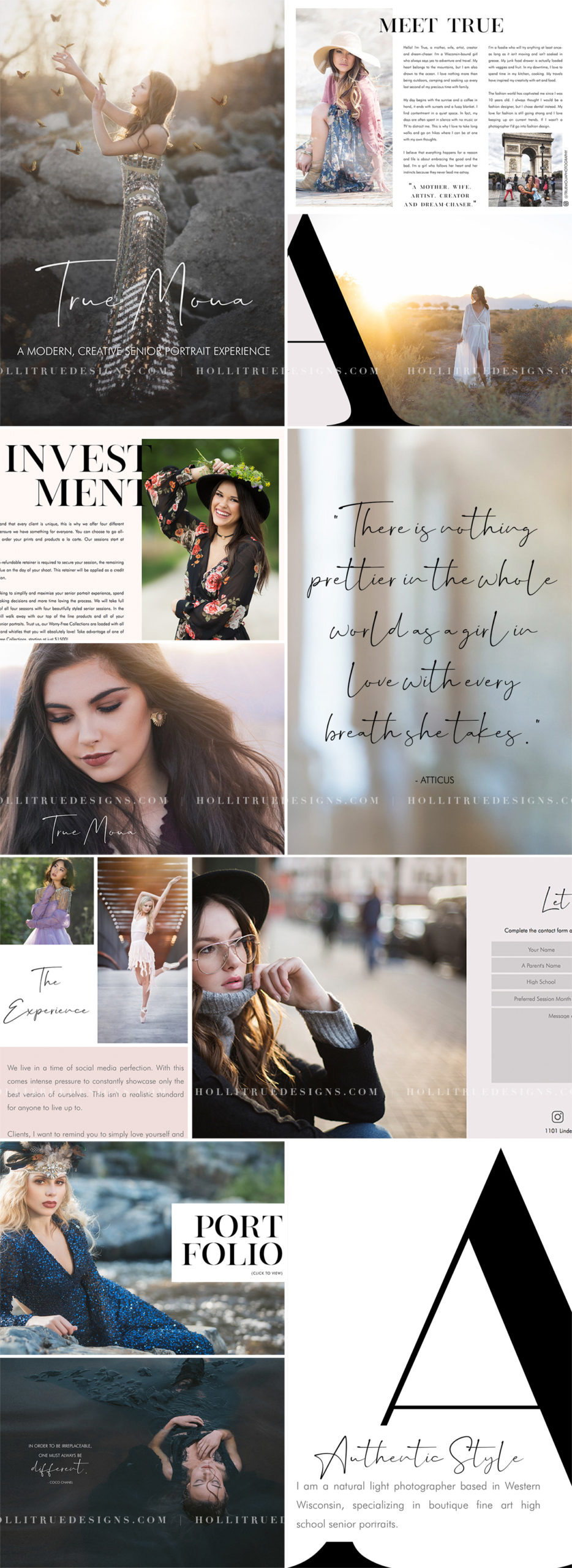Showit Website and Logo Designer, Holli True, launches a new website and brand for Wisconsin-based Senior Photographer, True Moua