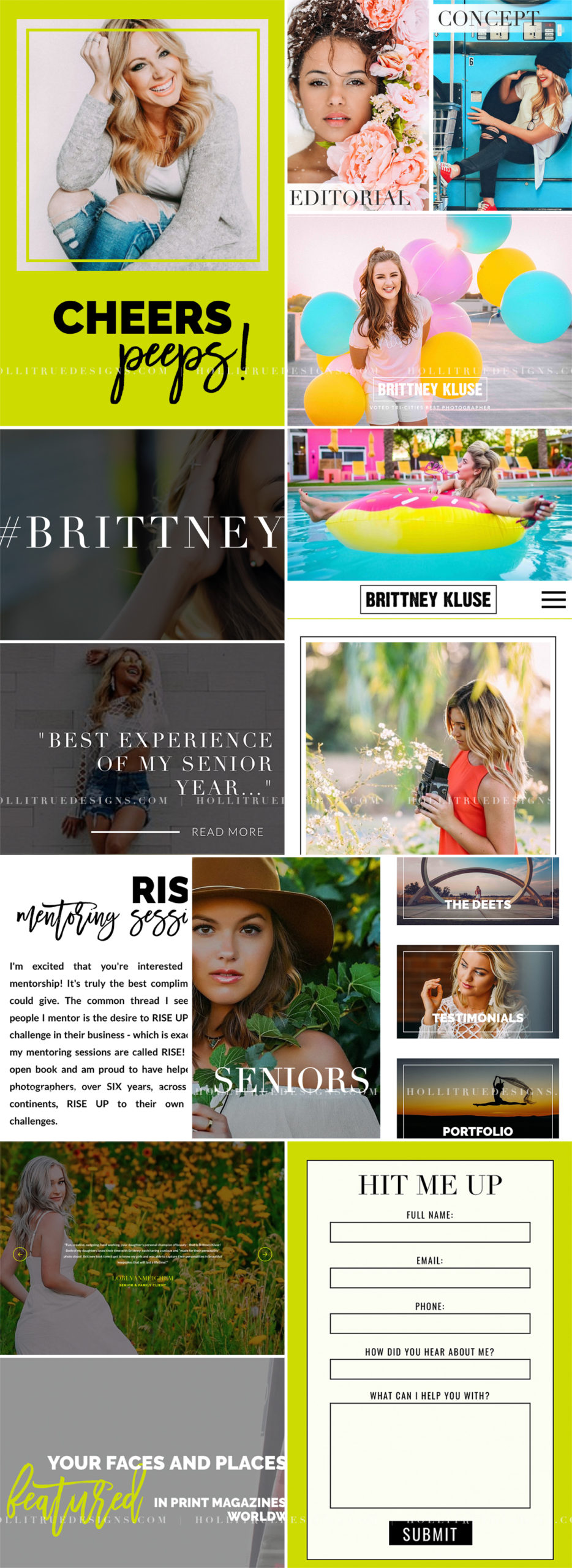 Showit Website Designer, Holli True, launches a new website for Washing-based Lifestyle & Senior Photographer, Brittney Kluse