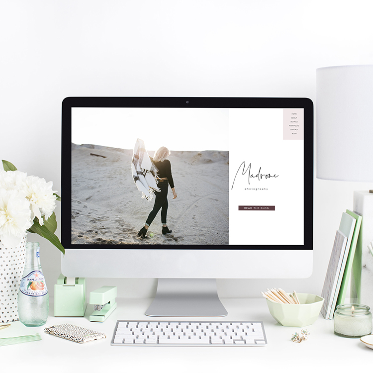 Madrone Showit Website Template for Photographers Magazine Inspired Earthy Pink Tones Indie Editorial Style Site by Holli True Designs